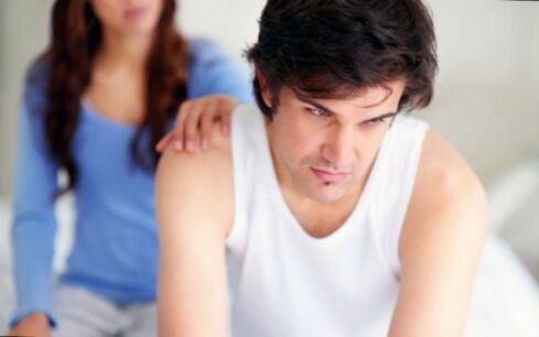 violation of erectile function in a man with prostate